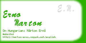 erno marton business card